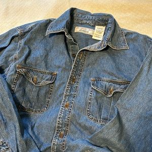 LEVI STRAUSS Denim Shirt Blue Jean LEVIS Button Up 38/40 Western Medium jacket